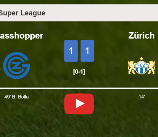 Grasshopper and Zürich draw 1-1 on Saturday. HIGHLIGHTS