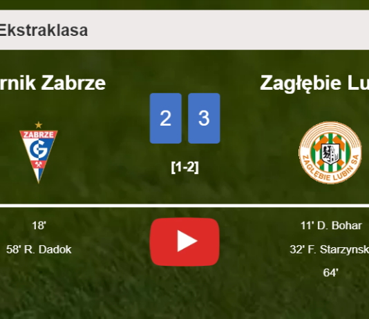 Zagłębie Lubin beats Górnik Zabrze 3-2. HIGHLIGHTS