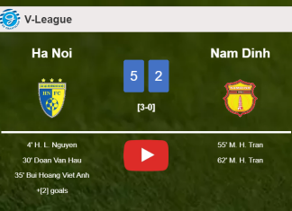 Ha Noi obliterates Nam Dinh 5-2 after playing a fantastic match. HIGHLIGHTS