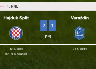 Hajduk Split steals a 2-1 win against Varaždin