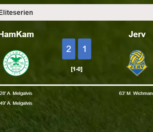 HamKam defeats Jerv 2-1 with A. Melgalvis scoring 2 goals