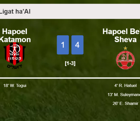 Hapoel Be'er Sheva overcomes Hapoel Katamon 4-1