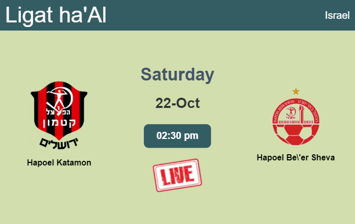 How to watch Hapoel Katamon vs. Hapoel Be'er Sheva on live stream and at what time