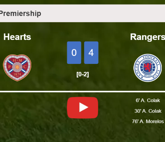 Rangers conquers Hearts 4-0 after playing a incredible match. HIGHLIGHTS