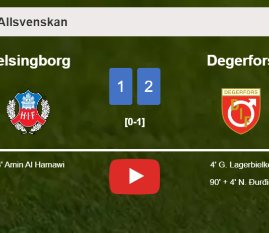 Degerfors grabs a 2-1 win against Helsingborg. HIGHLIGHTS