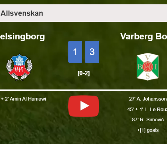 Varberg BoIS defeats Helsingborg 3-1. HIGHLIGHTS