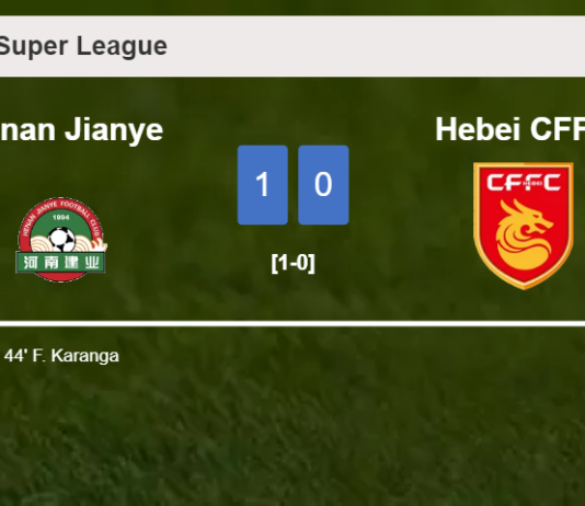 Henan Jianye beats Hebei CFFC 1-0 with a goal scored by F. Karanga