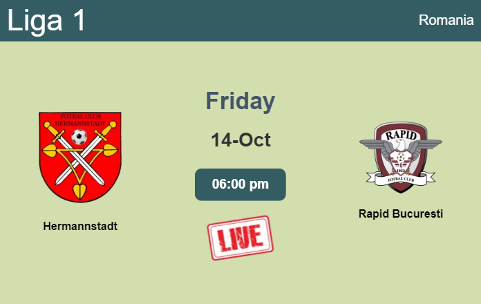 How to watch Hermannstadt vs. Rapid Bucuresti on live stream and at what time