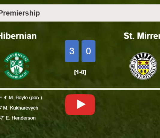 Hibernian tops St. Mirren 3-0. HIGHLIGHTS