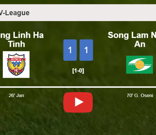 Hong Linh Ha Tinh and Song Lam Nghe An draw 1-1 on Sunday. HIGHLIGHTS