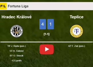Hradec Králové estinguishes Teplice 4-1 with a superb performance. HIGHLIGHTS
