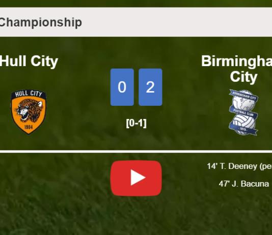 Birmingham City defeats Hull City 2-0 on Sunday. HIGHLIGHTS