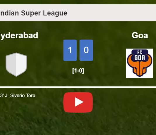 Hyderabad conquers Goa 1-0 with a goal scored by J. Siverio. HIGHLIGHTS