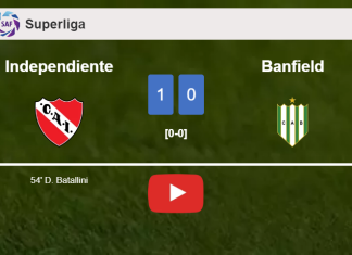 Independiente defeats Banfield 1-0 with a goal scored by D. Batallini. HIGHLIGHTS