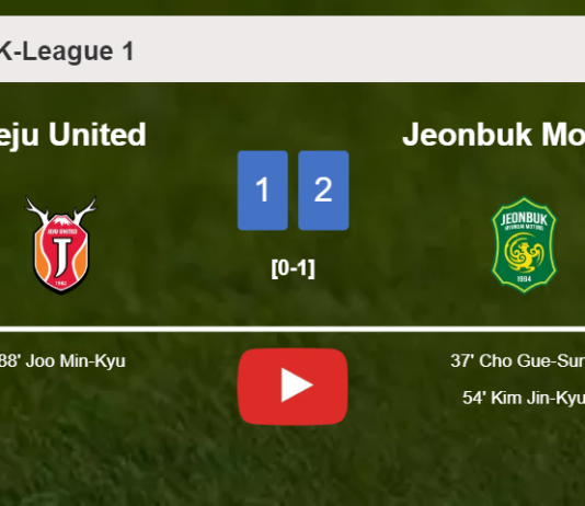 Jeonbuk Motors clutches a 2-1 win against Jeju United. HIGHLIGHTS