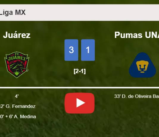 Juárez conquers Pumas UNAM 3-1. HIGHLIGHTS