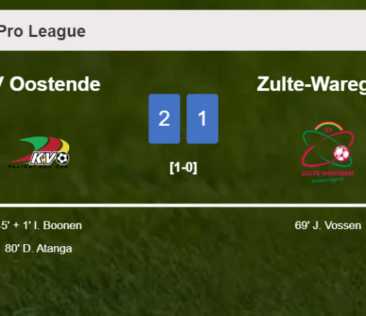 KV Oostende overcomes Zulte-Waregem 2-1