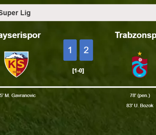 Trabzonspor recovers a 0-1 deficit to top Kayserispor 2-1