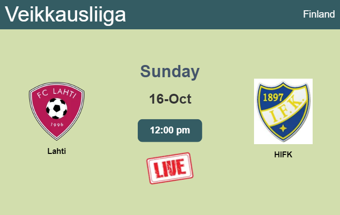 How to watch Lahti vs. HIFK on live stream and at what time