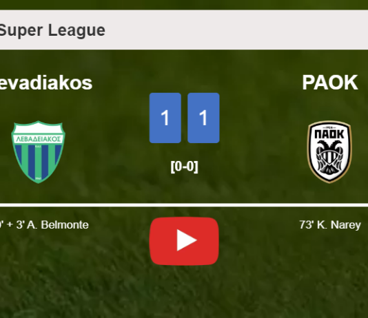 Levadiakos grabs a draw against PAOK. HIGHLIGHTS