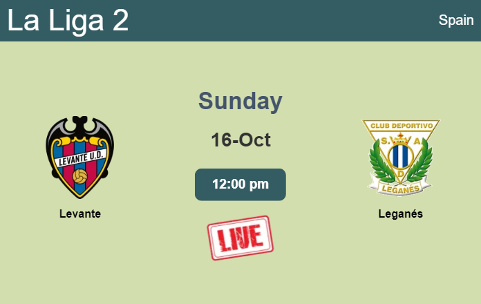 How to watch Levante vs. Leganés on live stream and at what time