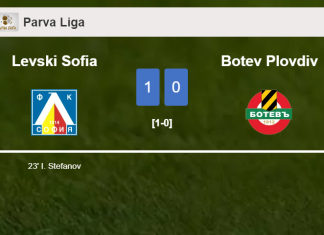 Levski Sofia overcomes Botev Plovdiv 1-0 with a goal scored by I. Stefanov