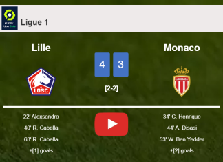 Lille conquers Monaco 4-3. HIGHLIGHTS