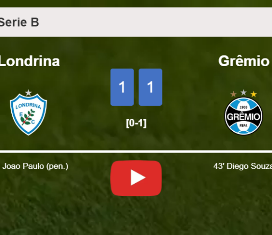 Londrina snatches a draw against Grêmio. HIGHLIGHTS