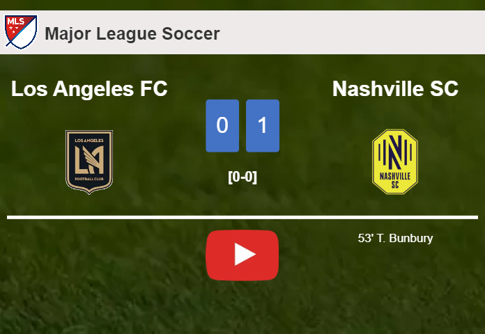 Nashville SC prevails over Los Angeles FC 1-0 with a goal scored by T. Bunbury. HIGHLIGHTS