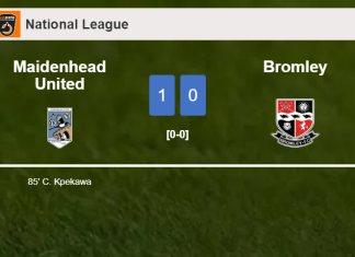Maidenhead United overcomes Bromley 1-0 with a late goal scored by C. Kpekawa
