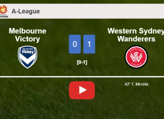 Western Sydney Wanderers defeats Melbourne Victory 1-0 with a goal scored by T. Mrcela. HIGHLIGHTS