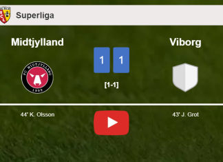 Midtjylland and Viborg draw 1-1 on Sunday. HIGHLIGHTS