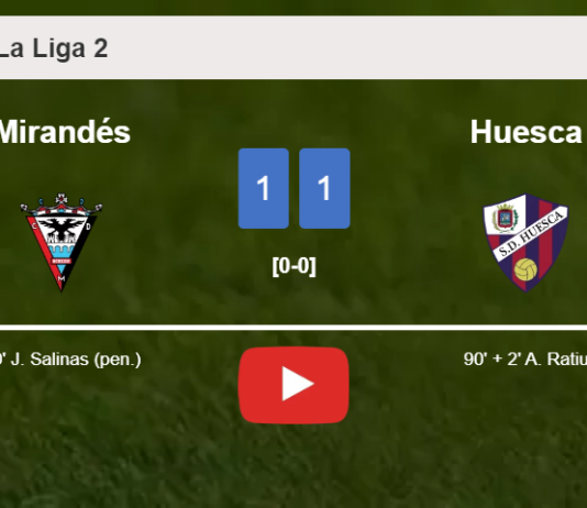 Huesca seizes a draw against Mirandés. HIGHLIGHTS