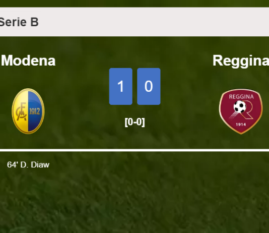 Modena tops Reggina 1-0 with a goal scored by D. Diaw