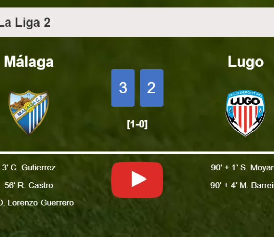 Málaga defeats Lugo 3-2. HIGHLIGHTS