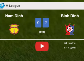 Binh Dinh overcomes Nam Dinh 2-0 on Saturday. HIGHLIGHTS