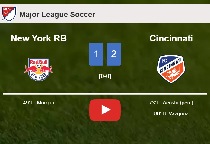 Cincinnati recovers a 0-1 deficit to overcome New York RB 2-1. HIGHLIGHTS