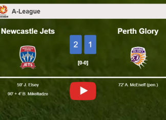 Newcastle Jets grabs a 2-1 win against Perth Glory. HIGHLIGHTS
