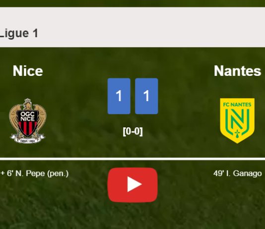 Nice seizes a draw against Nantes. HIGHLIGHTS