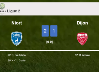 Niort recovers a 0-1 deficit to top Dijon 2-1