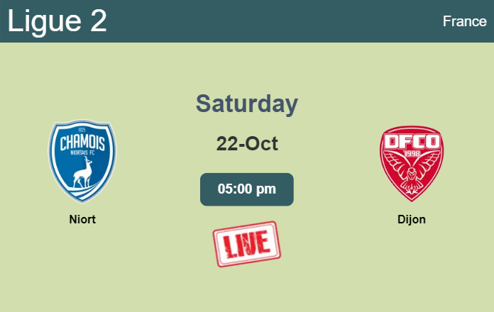 How to watch Niort vs. Dijon on live stream and at what time