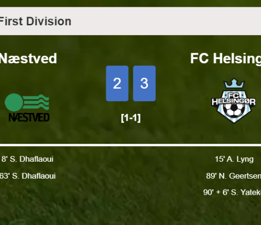 FC Helsingør prevails over Næstved after recovering from a 2-1 deficit