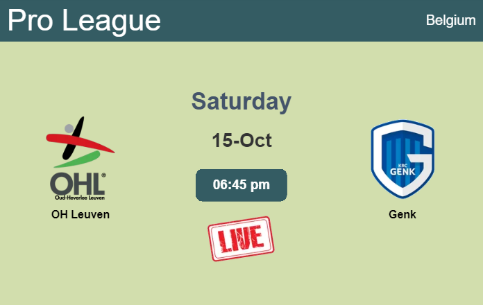 How to watch OH Leuven vs. Genk on live stream and at what time