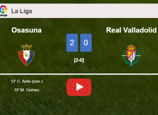 Osasuna overcomes Real Valladolid 2-0 on Sunday. HIGHLIGHTS