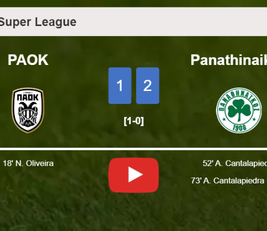 Panathinaikos recovers a 0-1 deficit to beat PAOK 2-1 with A. Cantalapiedra scoring a double. HIGHLIGHTS