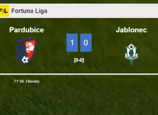 Pardubice conquers Jablonec 1-0 with a goal scored by M. Hlavaty