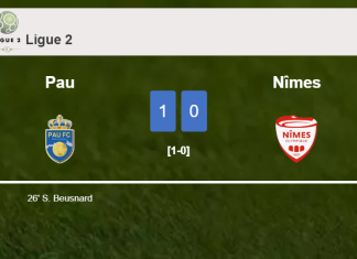 Pau overcomes Nîmes 1-0 with a goal scored by S. Beusnard