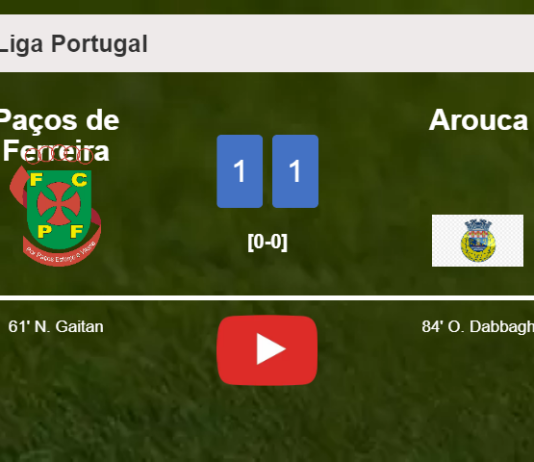 Paços de Ferreira and Arouca draw 1-1 on Sunday. HIGHLIGHTS