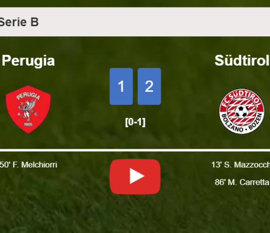 Südtirol seizes a 2-1 win against Perugia. HIGHLIGHTS