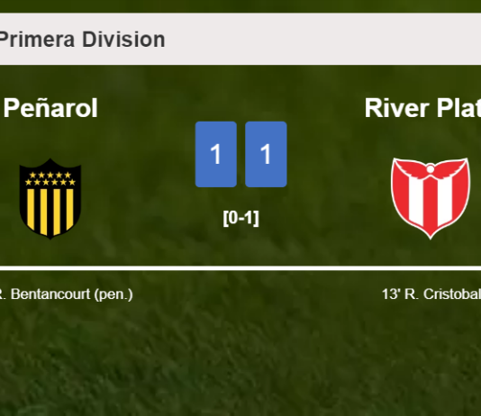 Peñarol and River Plate draw 1-1 on Sunday